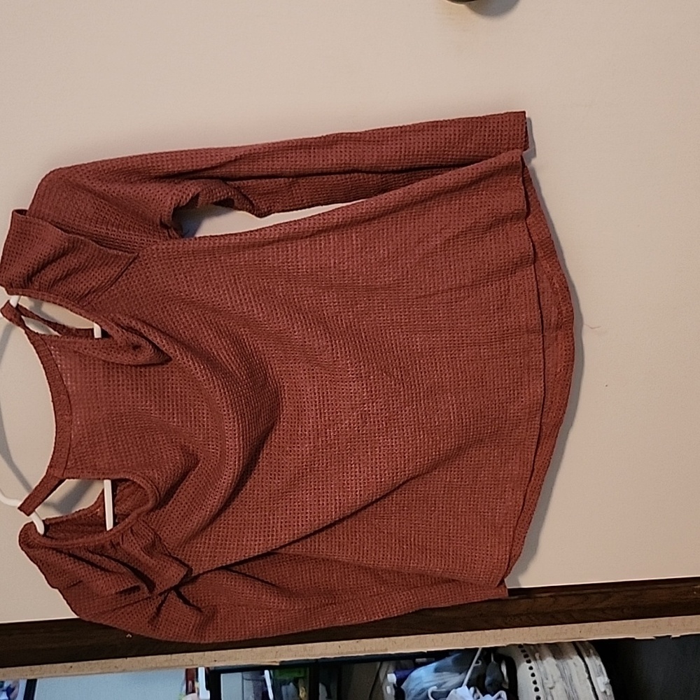 Womens I Love Joah Long Sleeve Off The Shoulder Top Size Small - Picture 3 of 3